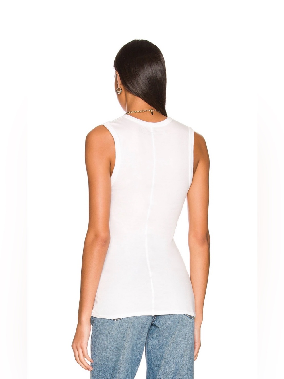 Enza Costa Supima Sleeveless U Tank White Size XS - Picture 4 of 4